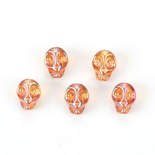 Load image into Gallery viewer, Skull Beads Orange Skull Beads Orange Beads Wholesale Beads 10mm Beads 10mm Skull Beads Gothic Beads Glass Skull Beads Bulk Beads 10pcs