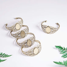 Load image into Gallery viewer, Bangle Bracelets Bracelet Blanks Antiqued Bronze Bracelets Brass Bracelets Cabochon Setting Blanks Filigree Bracelet Oval Setting 10pcs