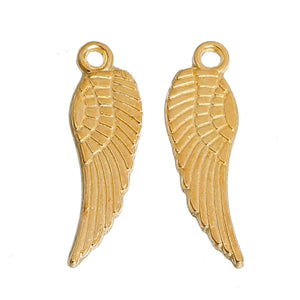 Angel Wing Charms Gold Wings Tiny Angel Wings Tiny Wing Charms BULK Charms Wholesale Charms 17mm Double Sided 400 pieces