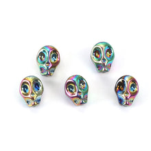 Load image into Gallery viewer, Skull Beads Rainbow Skull Beads Rainbow Beads Wholesale Beads 10mm Beads 10mm Skull Beads Gothic Beads Glass Skull Beads Bulk Beads 10pcs