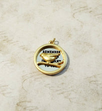 Load image into Gallery viewer, Quote Charm Hidden Message Pendant 2 Tone Charms Bird Charms Silver Quote Charm Gold Bird Charm Inspirational Charm Important to You