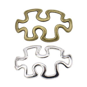 Puzzle Piece Charms Puzzle Charms Puzzle Pendants Connectors Antiqued Silver Bronze Autism Awareness Puzzle Wholesale Charms BULK 120pcs