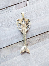 Load image into Gallery viewer, Mermaid Charm Mermaid Pendant Focal Pendant Antiqued Gold Pendant Large Focal Pendant Fairy Tale Pendant 2 1/8&quot; PREORDER