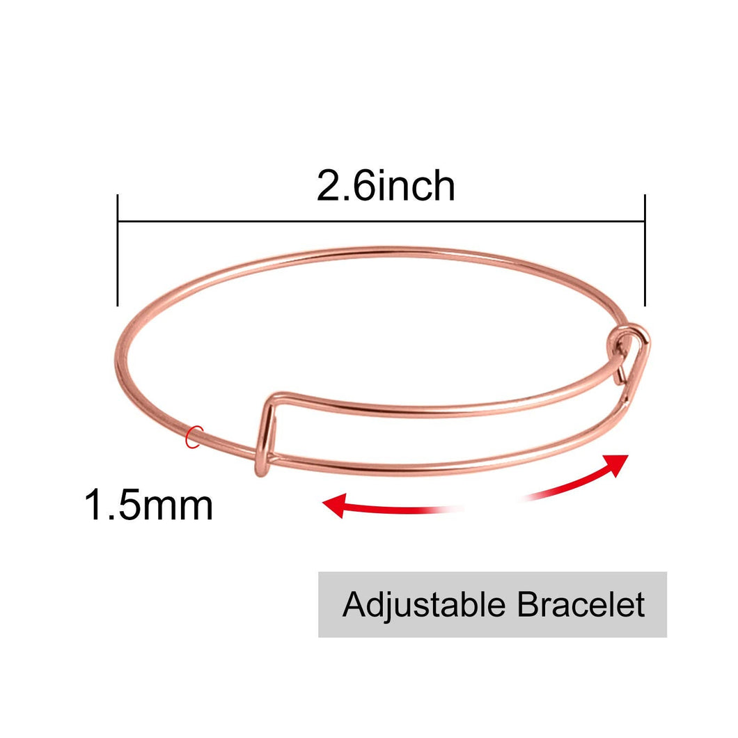 Adjustable Bangle Bracelet Blank Rose Gold Bracelet Making Adjustable Blank Bracelet for Adding Charms