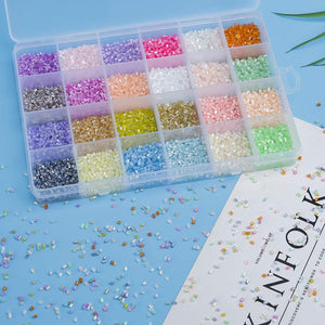 Glass Bugle Beads Assorted Beads BULK Beads 3mm Beads Skinny Glass Beads Wholesale Beads Rainbow Beads 21000pcs
