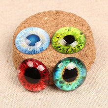 Load image into Gallery viewer, Eye Cabochons Animal Eyes Glass Eye Flatbacks Flat Back Cabochons Assorted Cabochons Glass Domes 10mm Cabochons BULK 50pcs