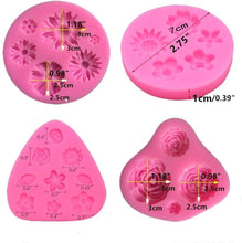 Load image into Gallery viewer, Resin Jewelry Mold Pendant Mold Flower Cabochon Mold Flower Mold Resin Mold Floral Mold Resin Casting Set of 4