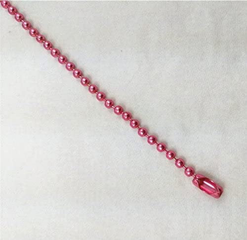 Ball Key Chain Tags Pink Ball Chain with Connector Keychain Cords DIY Crafts Pink Chains 2.4mm 4