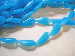Blue Beads Light Blue Beads Teardrop Beads Glass Beads Blue Glass Beads Tear Beads Sky Blue Beads 22mm Beads