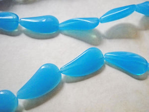 Blue Beads Light Blue Beads Teardrop Beads Glass Beads Blue Glass Beads Tear Beads Sky Blue Beads 22mm Beads