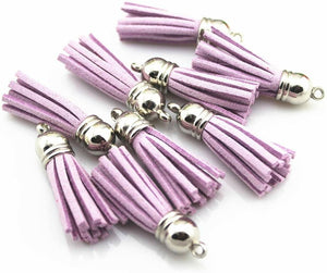 Tassel Charms Tassel Pendants Tassel Kit Faux Suede Tassels Lavender Tassels Diffuser Pendants Diffuser Charms BULK Charms 40pcs 1.5