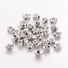 Load image into Gallery viewer, Tiny Star Spacer Beads Antiqued Silver Star Beads Metal Spacers Miniature Beads Celestial Sky Jewelry Findings 20pcs