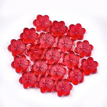 Load image into Gallery viewer, Glass Flower Beads Electroplated Glass Red Beads Floral Jewelry Supplies 14mm Beads 10pcs