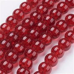 Red Crackle Glass Beads 8mm Glass Beads Crackle Beads Bulk Beads Wholesale Beads 20 strands