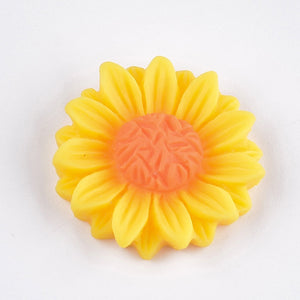 Sunflower Flatbacks Daisy Cabochons Resin Flower Cabochons Gerber Daisy Flower Flatbacks 6 pieces