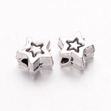 Load image into Gallery viewer, Tiny Star Spacer Beads Antiqued Silver Star Beads Metal Spacers Miniature Beads Celestial Sky Jewelry Findings 20pcs