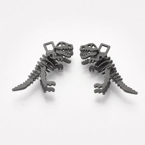 Dinosaur Bones Pendant Matte Black Gunmetal Dinosaur Pendant Dinosaur Charm T-Rex Pendant Dinosaur Charm 33mm