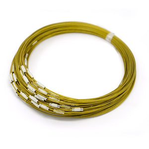 Wholesale Neckwires Gold Stringing Material Necklaces Steel Wire Necklaces 17.5" each 20 pieces