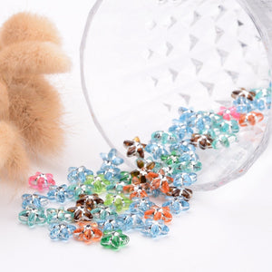 Acrylic Star Beads Metal Enlaced Beads Bulk Beads Mix Translucent Beads Star Jewelry Wholesale Beads 100pcs