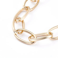 Load image into Gallery viewer, Gold Bracelet Charm Bracelet Gold Charm Bracelet Link Bracelet Link Chain Paperclip Chain Bracelet 7.25"