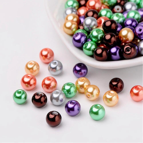 Halloween Beads Glass Pearls Glass Beads 8mm Glass Beads 8mm Beads Assorted Beads Wholesale Beads 100 pieces BULK Beads