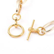 Load image into Gallery viewer, Gold Bracelet Charm Bracelet Gold Charm Bracelet Link Bracelet Link Chain Paperclip Chain Bracelet 7.25"