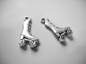 Roller Skate Charms Skate Pendants Skating Pendants Skating Charms Roller Derby Charms Antiqued Silver Charms Silver Skate Charms 10pcs