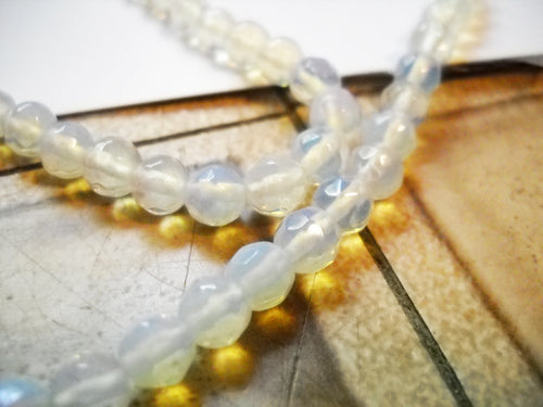 6mm Moonstone Opalite  Gemstone Beads Faceted Clear AB PREORDER