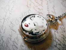 Load image into Gallery viewer, Pocket Watch Pendant Pop Art Pendant Photo Pendant Silver Pocket Watch Charm Tiny Pocket Watch 1.25&quot;