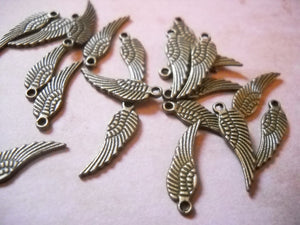 Angel Wing Charms Antiqued Bronze Angel Wings Bronze Charms 2 Sided Wings BULK Charms Wholesale Charms 17mm 100pcs