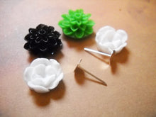 Load image into Gallery viewer, Earring Kit DIY Kit Jewelry Making Kit Flower Earrings Kit Do It Yourself Kit Flower Flat Back Cabochons Earring Blanks Earnuts 60pc Kit