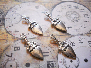 Dagger Charms Silver Charms Set Antiqued Silver Drop Charms 4 pieces