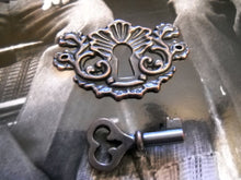 Load image into Gallery viewer, Key Hole Pendants and Matching Skeleton Keys Lock and Key Charms Pendants Connectors Assorted Keys Copper Silver Bronze Steampunk PREORDER