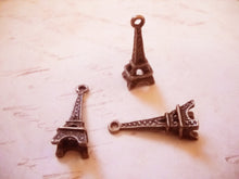 Load image into Gallery viewer, Eiffel Tower Charms Eiffel Pendants Antiqued Copper Charms Copper Eiffel Tower Paris Charms 3D Charms 24mm 10 pieces France Charms