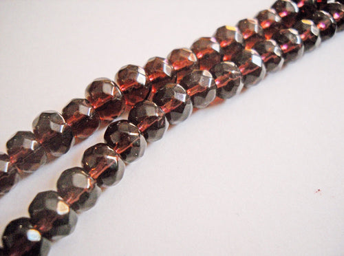 Purple Beads-5x8mm-Faceted Glass Beads-52pcs