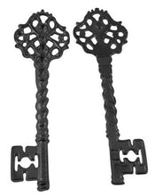 Load image into Gallery viewer, Skeleton Key Pendants Black Keys Key Charms Black Skeleton Key Gunmetal Charms Steampunk Keys Wholesale Keys 68mm 10pcs