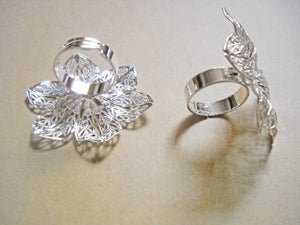 Ring Blanks Blank Rings Silver Ring Blanks Filigree Rings Silver Blank Rings Adjustable Rings Ring Settings 2 pieces