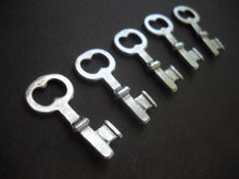 Load image into Gallery viewer, Silver Key Charms Key Pendants Skeleton Keys Silver Keys Wholesale Keys Skeleton Key Charm Steampunk Keys 10 pieces 26mm