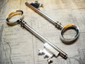 Bulk Skeleton Keys Big Keys Antiqued Silver 80mm Large Keys Wholesale Keys 3 inch Keys Silver Key Pendants 50pcs PREORDER