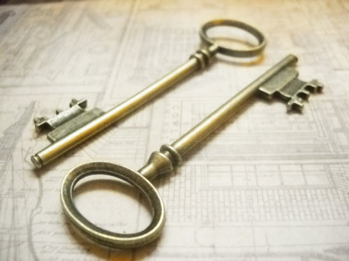 Bulk Skeleton Keys Big Keys Wedding Keys Large Skeleton Keys Antiqued Bronze 80mm 3 inch Keys 30pcs