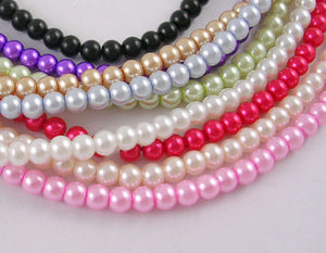 Glass Beads Bulk Beads Wholesale Beads Assorted Beads Glass Pearls 10mm Beads 10mm Glass Pearls 10mm Glass Beads 340 pieces 4 strands