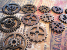 Load image into Gallery viewer, Clock Gears Watch Gears Steampunk Gears Steampunk Charms Assorted Gears Assorted Charms Bulk Gears Hardware 12 pieces