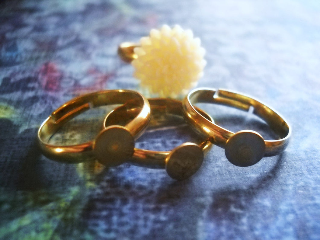 Ring Blanks Gold Ring Blanks Brass Ring Blanks Adjustable Ring Blank Rings Wholesale Rings DIY Ring Making 4pcs