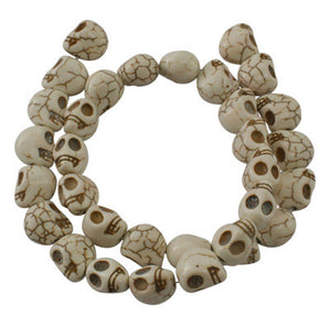 Skull Beads Howlite Beads White Ivory Skull Beads 12x10mm 10 pieces Wholesale Beads Large Beads 12mm Beads