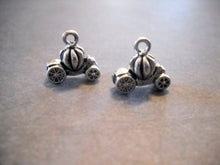 Load image into Gallery viewer, Fairy Tale Charms Pumpkin Carriage Silver Charms Set Antiqued Silver 3D Charms Pumpkin Charms 6pcs