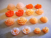 Load image into Gallery viewer, Flower Cabochons Flower Flatback Flat Back Flower Resin Flowers Resin Cabochons Assorted Cabochons Flower Flat Backs 20 pieces