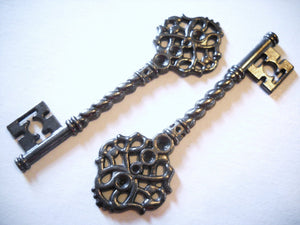 Skeleton Key Pendants Black Keys Key Charms Black Skeleton Key Gunmetal Charms Steampunk Keys Wholesale Keys 68mm 10pcs