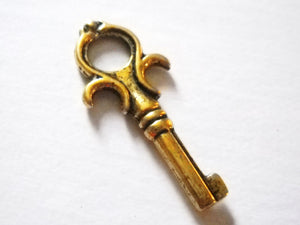 Gold Key Charms Antiqued Gold Key Pendants Skeleton Keys BULK Skeleton Keys Wholesale Keys Gold Charms Small Key Charms 50pcs