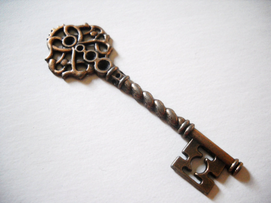 Skeleton Key Pendants Antiqued Copper Keys Steampunk Keys Copper Key Charms Copper Pendants Skeleton Keys 68mm 4 pieces SAMPLE