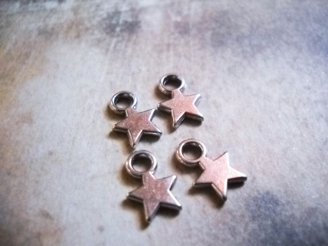 Silver Star Charms Miniature Charms Miniature Stars Tiny Star Charms Wholesale Charms Celestial Charms Tiny Charms 10 pieces